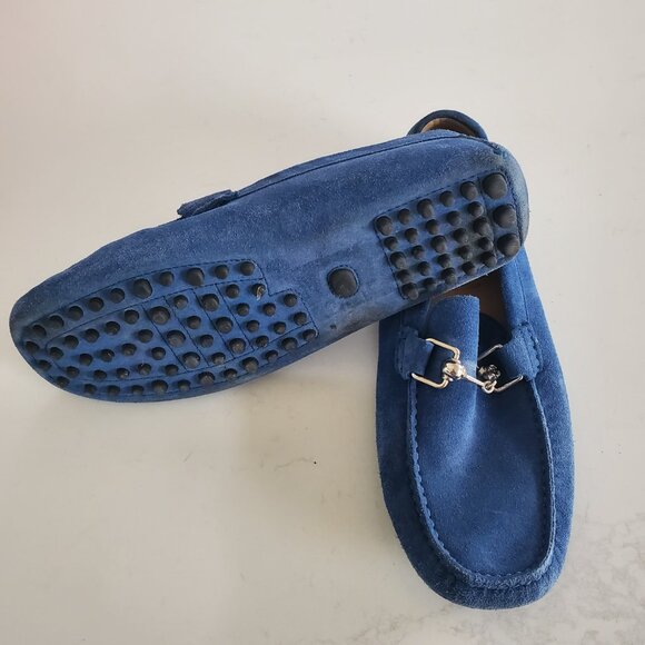 Alexander McQueen Men's Blue Suede Moccasin Driving Loafers ( Unisex) size 41/8 - Picture 4 of 6